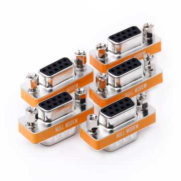 DB9 null modem adapter male to female slimline data transfer serial port adapter 5 Pack