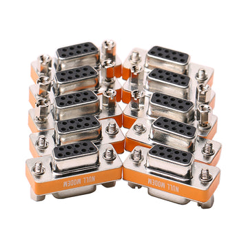 ARNORIN DB9 Null Modem Female to Female Slimline Data Transfer Serial Port Adapter 10 Pack